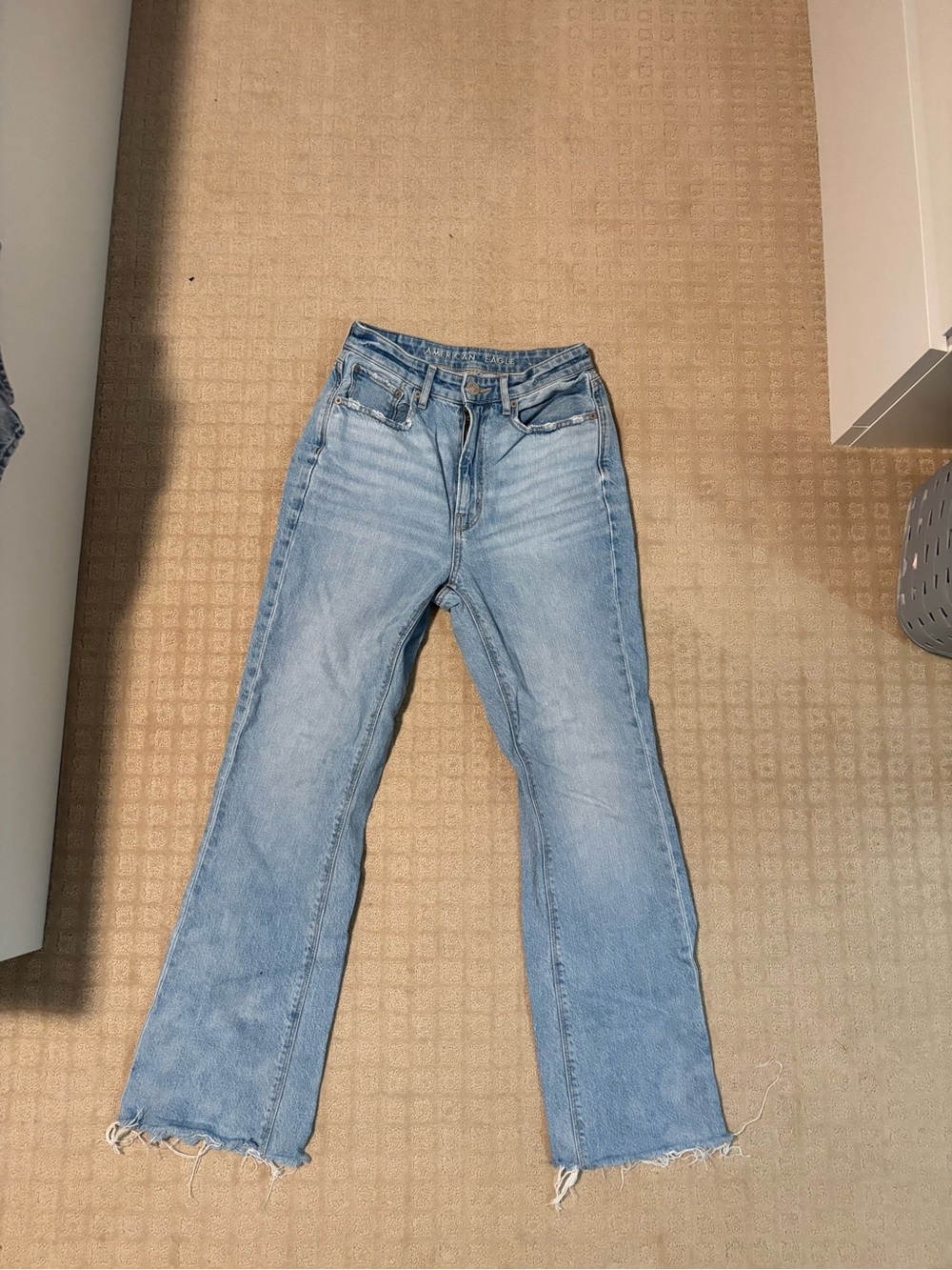 American Eagle Light Wash Women's Mini Flare-Leg Jeans - Blue